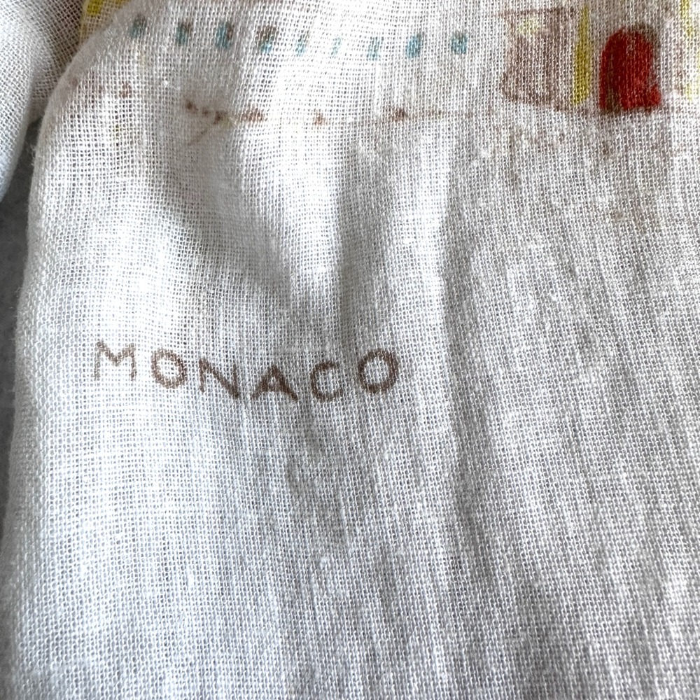 Calypso St Barth L Linen Postcard Print Shirt Dress Monaco Menton Nice Roll Tab - Picture 13 of 16